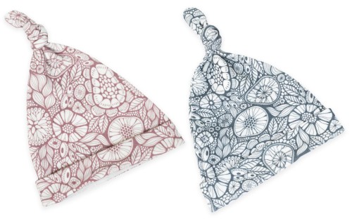 Czapeczka Krasnal 2szt. Pink-Grey 0-2 miesiące/ Sleepee  