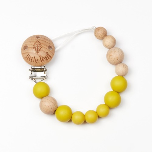 Zawieszka do smoczka Mustard Little Leaf