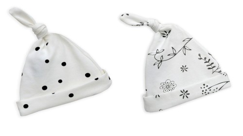 Czapeczka Krasnal 2szt. Kropki-Bloom 2-4 miesiące/ Sleepee