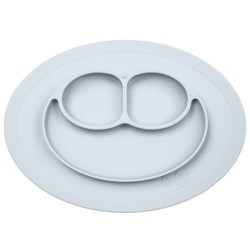 Silikonowy talerzyk mata z podkładką MINI MAT pastelowa szarość/ EZPZ 