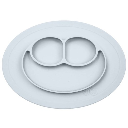 Silikonowy talerzyk mata z podkładką MINI MAT pastelowa szarość/ EZPZ 