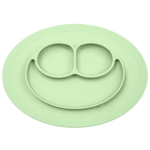 Silikonowy talerzyk mata z podkładką MINI MAT pastelowa zieleń/ EZPZ 