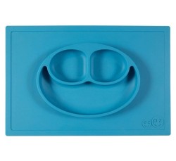 Silikonowy talerzyk mata z podkładką 2w1 HAPPY MAT niebieski / EZPZ  