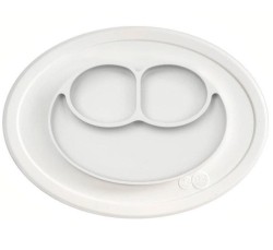 Silikonowy talerzyk mata z podkładką MINI MAT biały/ EZPZ 