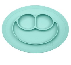 Silikonowy talerzyk mata z podkładką MINI MAT pastelowy niebieski/ EZPZ 