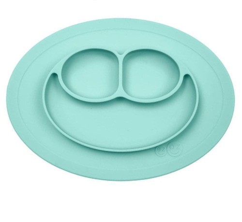Silikonowy talerzyk mata z podkładką MINI MAT pastelowy niebieski/ EZPZ 