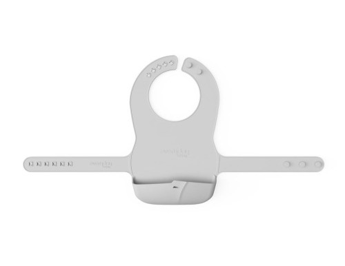 Silikonowy śliniak z kieszonką stonowana szarość/ Everday Baby