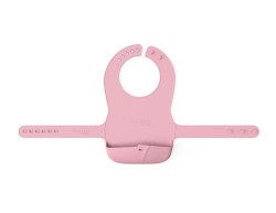 Silikonowy śliniak z kieszonką różany róż/ Everday Baby