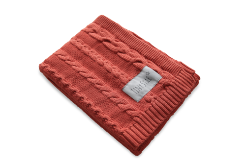 Kocyk bawełniany warkocz Rusty Tiny Star