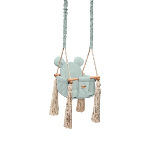 Huśtawka VelvetSwing Sky Gray drewniana Babysteps