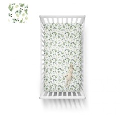 Bawełniane prześcieradło do łóżeczka Wolf Forest 60x120 / BabySteps